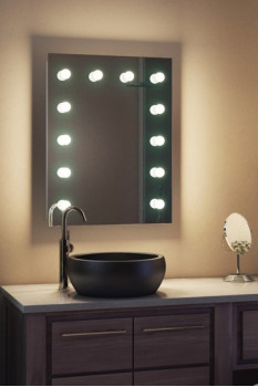 Зеркало в ванную с подсветкой для макияжа Лея 80х100
